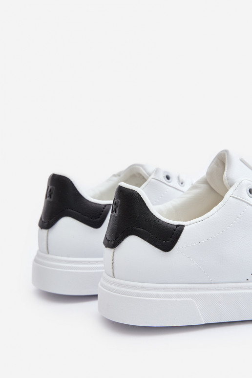 brīvā laika apavi Sneakers modeļa apavi vīriešiem no eko ādas Big Star OO174115 baltas krāsas