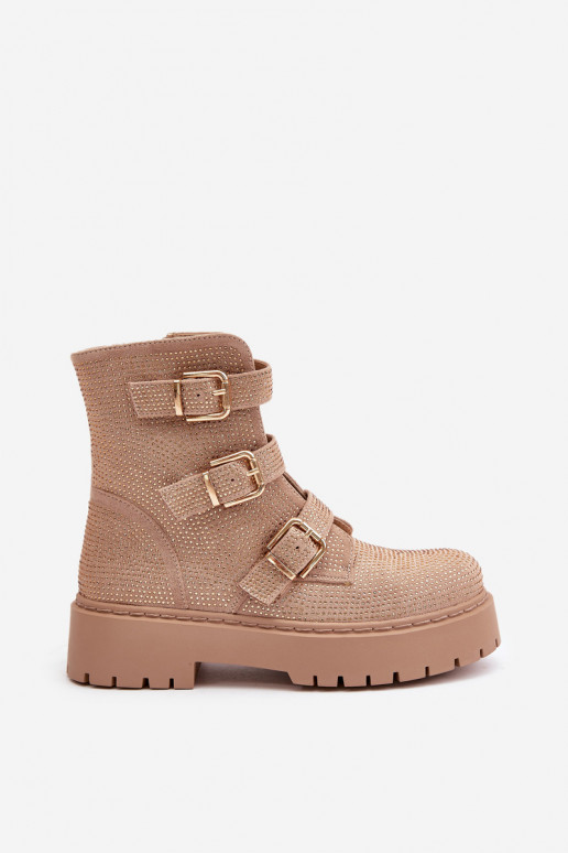 siltināti Sieviešu puszābaki Ar Dekorāciju smilšu krāsas Ciascia