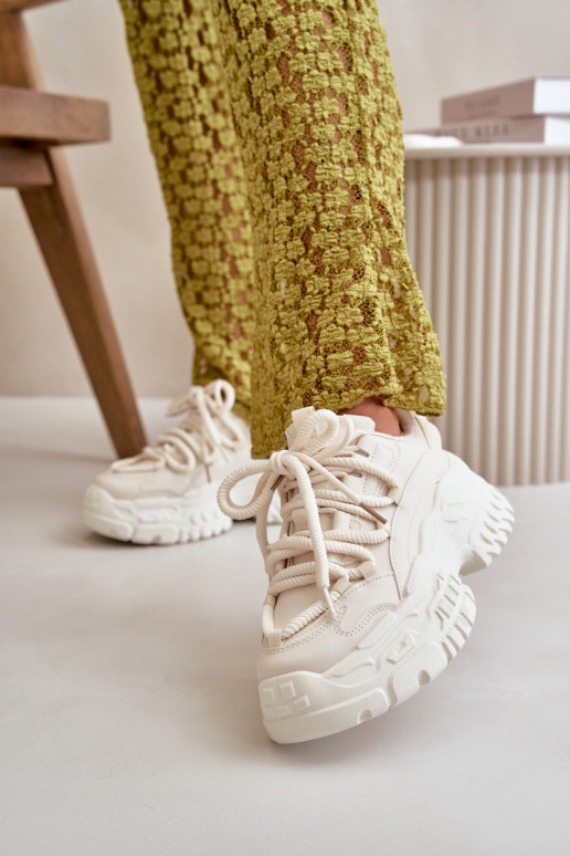 Sneakers modeļa apavi Sieviešu Uz masīvas zoles Ziloņkaula krāsas Nevela Sneakers modeļa apavi Sieviešu Uz masīvas zoles Ziloņkaula krāsas Nevela