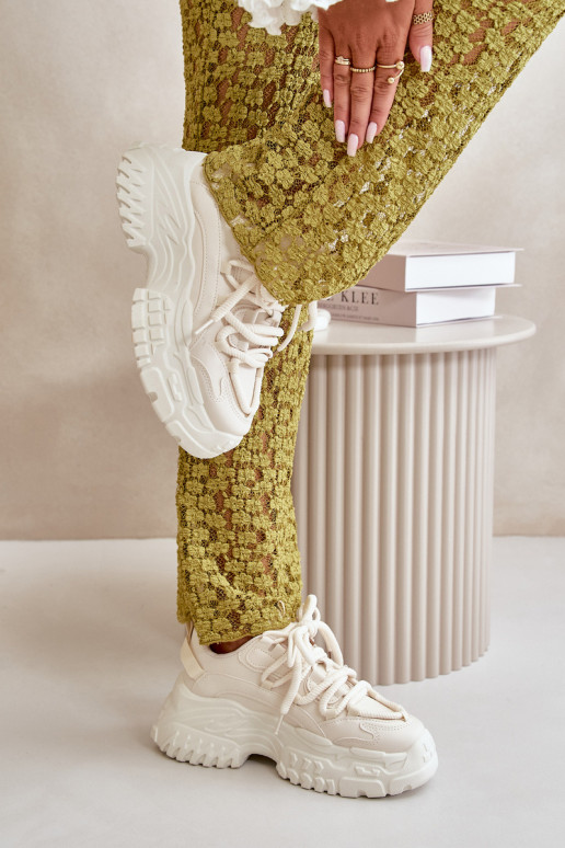 Sneakers modeļa apavi Sieviešu Uz masīvas zoles Ziloņkaula krāsas Nevela Sneakers modeļa apavi Sieviešu Uz masīvas zoles Ziloņkaula krāsas Nevela