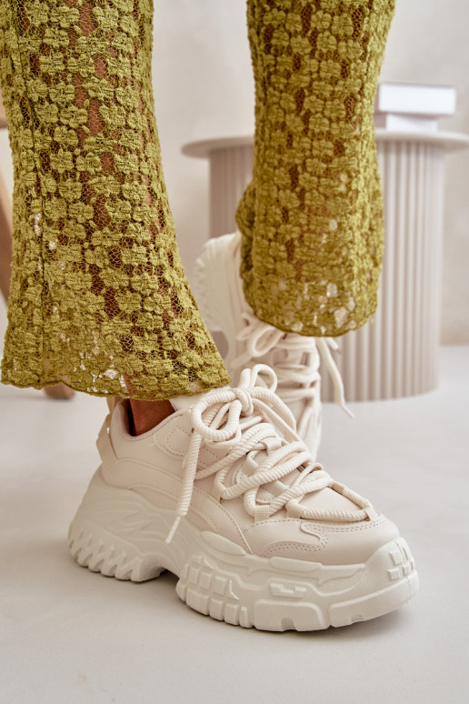 Sneakers modeļa apavi Sieviešu Uz masīvas zoles Ziloņkaula krāsas Nevela Sneakers modeļa apavi Sieviešu Uz masīvas zoles Ziloņkaula krāsas Nevela