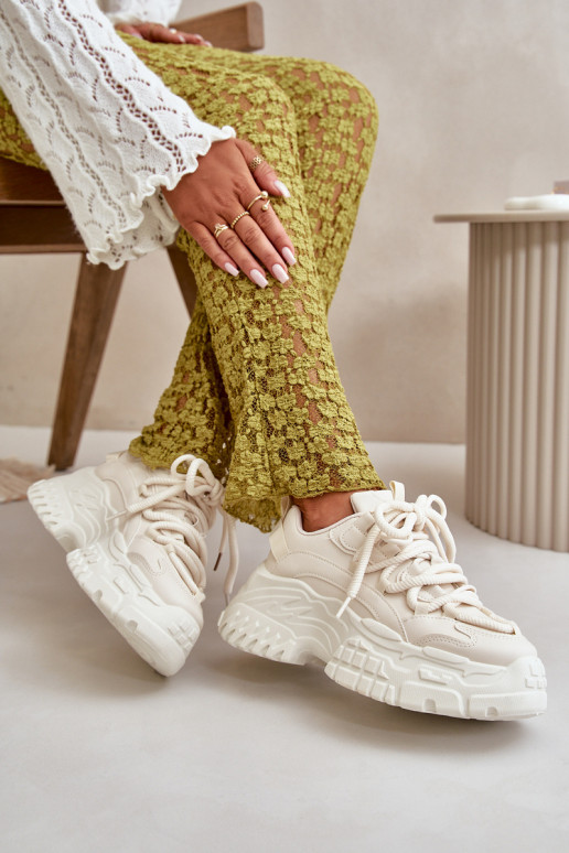 Sneakers modeļa apavi Sieviešu Uz masīvas zoles Ziloņkaula krāsas Nevela Sneakers modeļa apavi Sieviešu Uz masīvas zoles Ziloņkaula krāsas Nevela