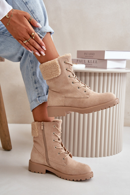 Sieviešu siltināti zābaki Uz pili smilšu krāsas Mivael