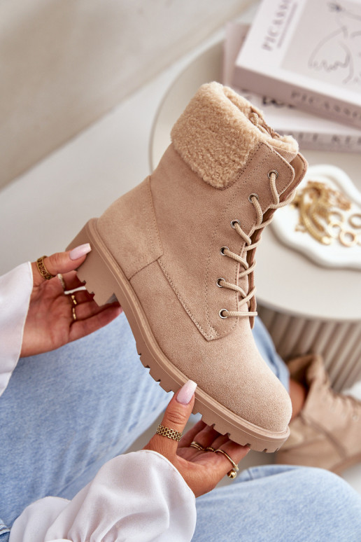 Sieviešu siltināti zābaki Uz pili smilšu krāsas Mivael