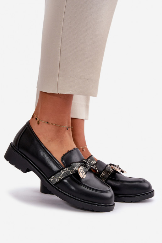 Sieviešu Mokasīni ar bantītēm S.Barski HY42-331 melnas krāsas