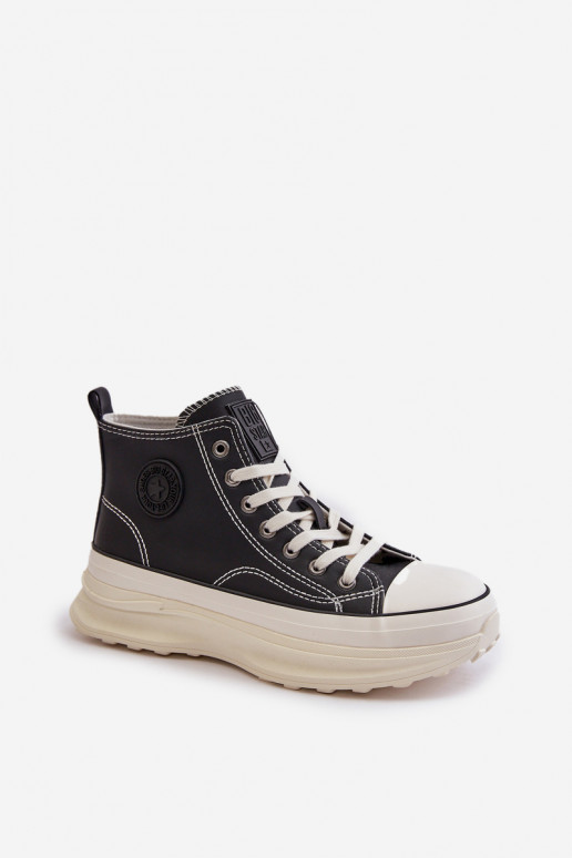 sieviešu puszābaki ar platformu Eko Āda Big Star OO274063 melnas krāsas