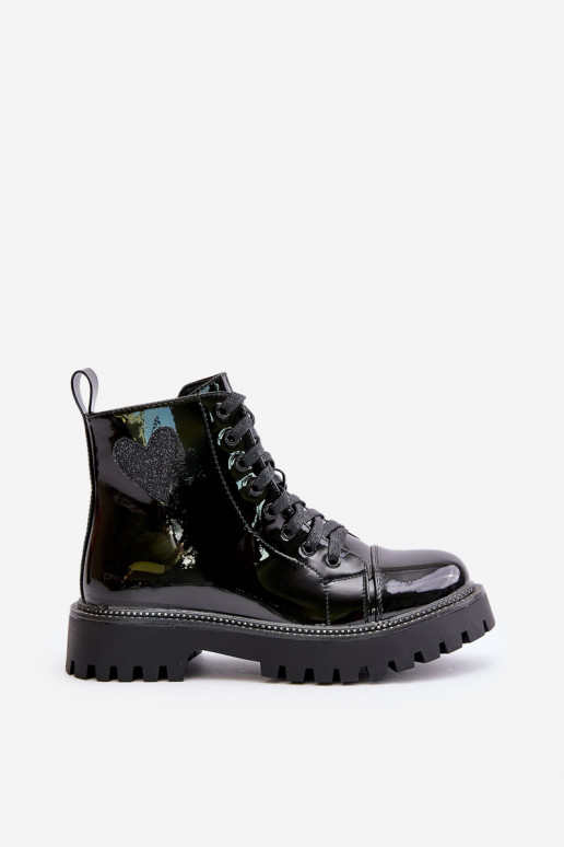 Laque Sieviešu puszābaki Uz pili Ar greznu Heartsm melnas krāsas Obeena