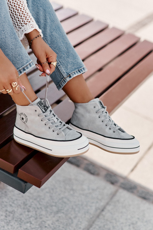 siltināti sieviešu puszābaki ar platformu Eko Āda Big Star OO274069 Zilas krāsas