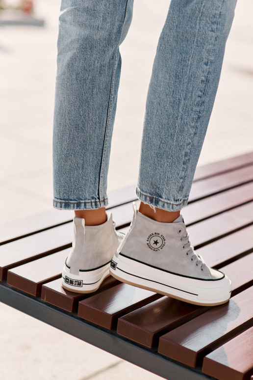 siltināti sieviešu puszābaki ar platformu Eko Āda Big Star OO274069 Zilas krāsas