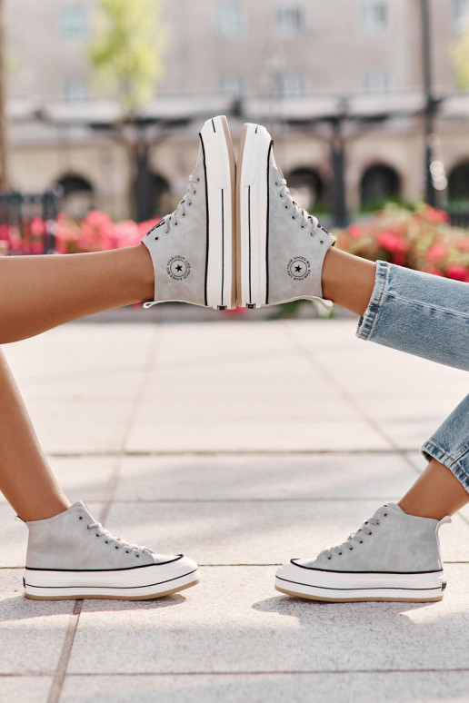 siltināti sieviešu puszābaki ar platformu Eko Āda Big Star OO274069 Zilas krāsas