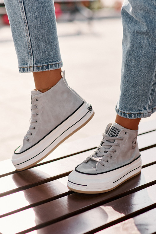 siltināti sieviešu puszābaki ar platformu Eko Āda Big Star OO274069 Zilas krāsas