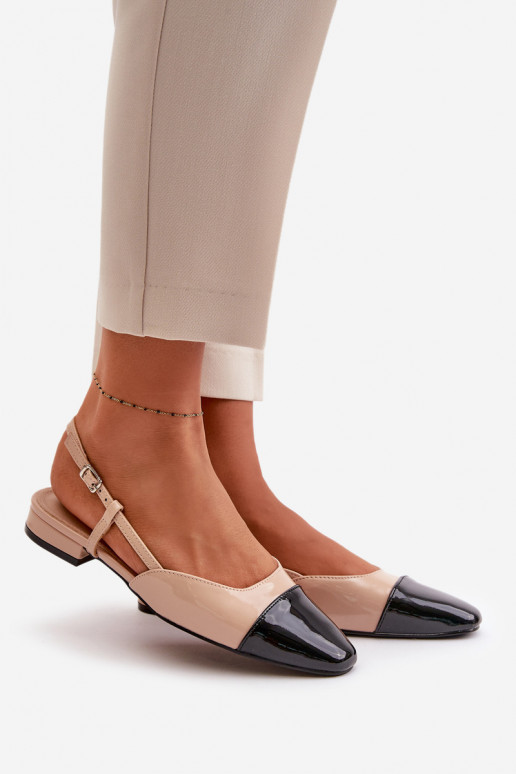 Lakotas balerīnas Uz Zema Papēža Apavi ar spicu purngalu smilšu krāsas Kairael