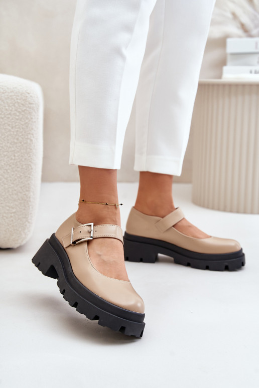 apavi Sieviešu ar sprādzēm smilšu krāsas Plikuria apavi Sieviešu ar sprādzēm smilšu krāsas Plikuria