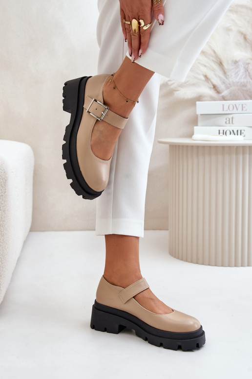 apavi Sieviešu ar sprādzēm smilšu krāsas Plikuria apavi Sieviešu ar sprādzēm smilšu krāsas Plikuria