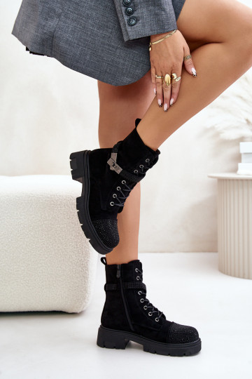 siltināti zābaki Ar Dekorāciju S.Barski HY42-281 melnas krāsas