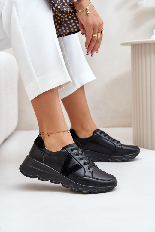 Āda sporta apavi Sieviešu Vinceza 7918 melnas krāsas Āda sporta apavi Sieviešu Vinceza 7918 melnas krāsas