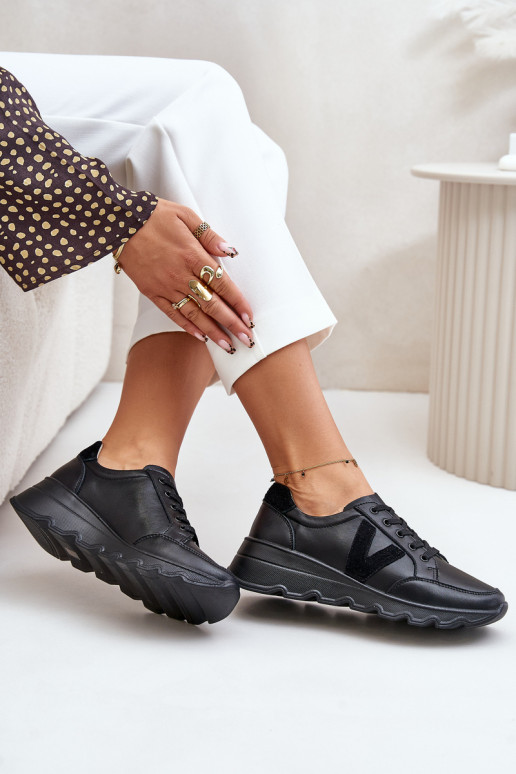 Āda sporta apavi Sieviešu Vinceza 7918 melnas krāsas Āda sporta apavi Sieviešu Vinceza 7918 melnas krāsas