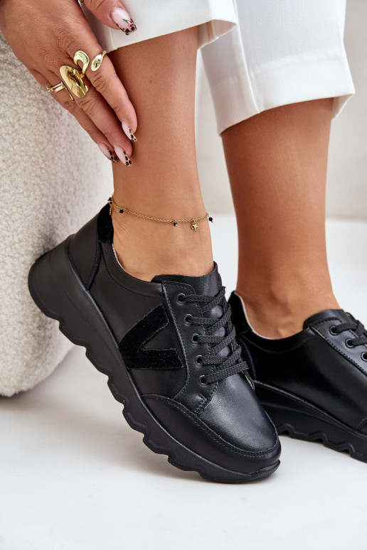 Āda sporta apavi Sieviešu Vinceza 7918 melnas krāsas Āda sporta apavi Sieviešu Vinceza 7918 melnas krāsas