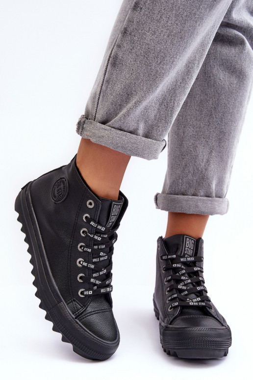 sieviešu puszābaki Big Star Augsts siltināti melnas krāsas EE274110 sieviešu puszābaki Big Star Augsts siltināti melnas krāsas EE274110