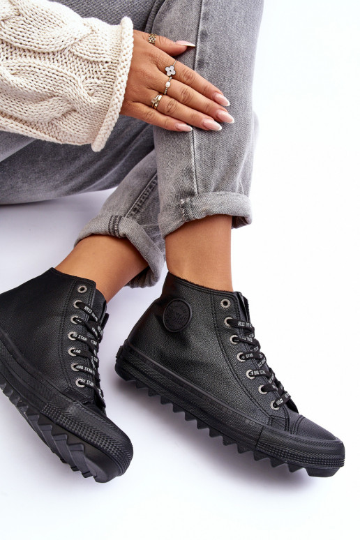 sieviešu puszābaki Big Star Augsts siltināti melnas krāsas EE274110 sieviešu puszābaki Big Star Augsts siltināti melnas krāsas EE274110