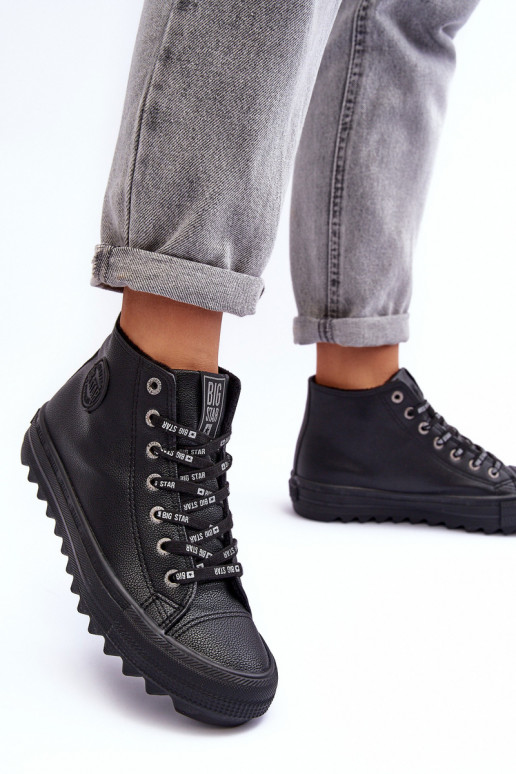 sieviešu puszābaki Big Star Augsts siltināti melnas krāsas EE274110 sieviešu puszābaki Big Star Augsts siltināti melnas krāsas EE274110