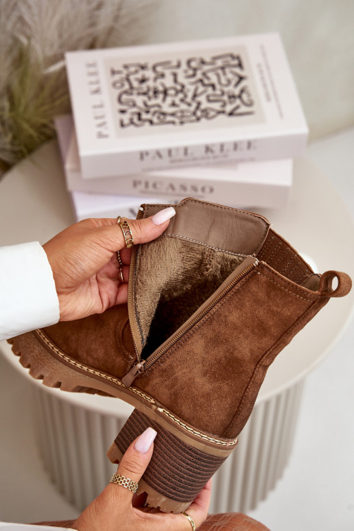 Sieviešu puszābaki Z Eko zamšādau siltināti brūnas krāsas Nevitas Sieviešu puszābaki Z Eko zamšādau siltināti brūnas krāsas Nevitas