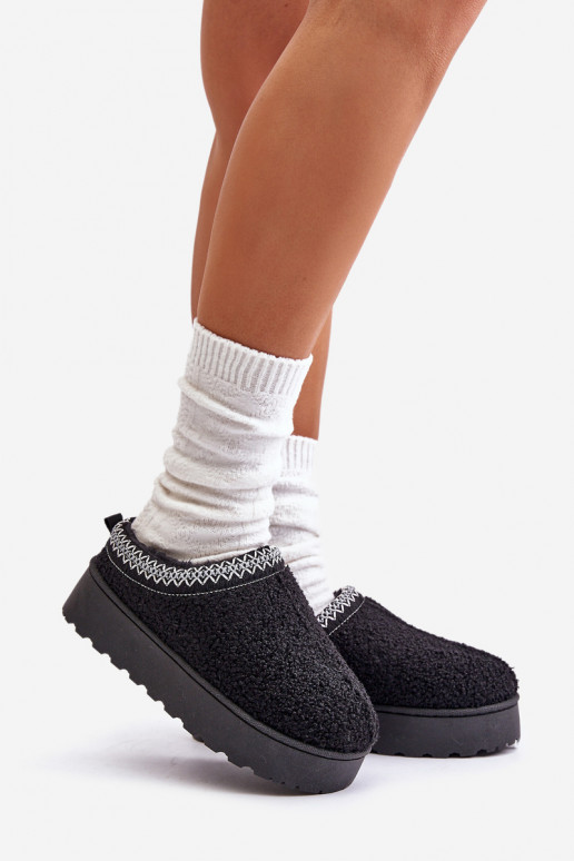 sniega apavi Sieviešu ar platformu Z Haftem melnas krāsas Tirissa