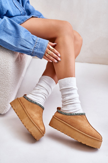 Čības Sieviešu ar platformu Z Haftem brūnas krāsas Neroma