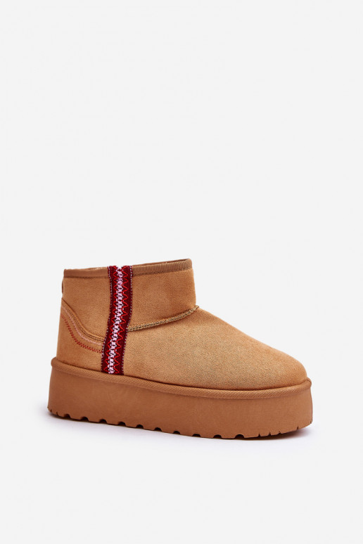 sniega apavi Sieviešu ar platformu siltināti brūnas krāsas Lomessa sniega apavi Sieviešu ar platformu siltināti brūnas krāsas Lomessa