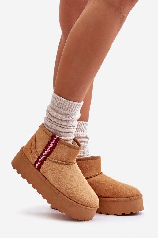 sniega apavi Sieviešu ar platformu siltināti brūnas krāsas Lomessa sniega apavi Sieviešu ar platformu siltināti brūnas krāsas Lomessa