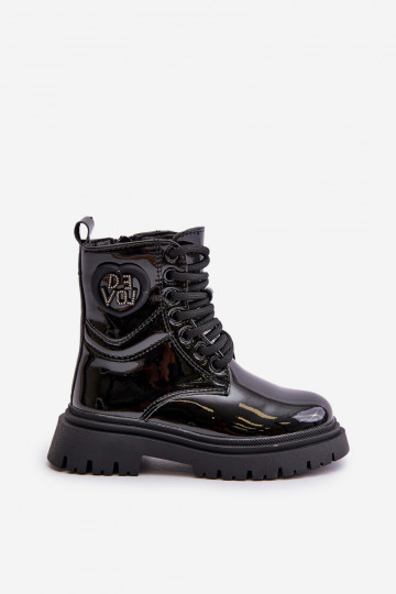 Laque Sieviešu puszābaki Bērnu siltināti ar kažokādu Uz pili melnas krāsas Evaliraea 2