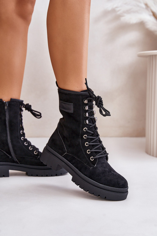 zābaki Sieviešu Uz pili Z Eko zamšādau melnas krāsas Savalann zābaki Sieviešu Uz pili Z Eko zamšādau melnas krāsas Savalann