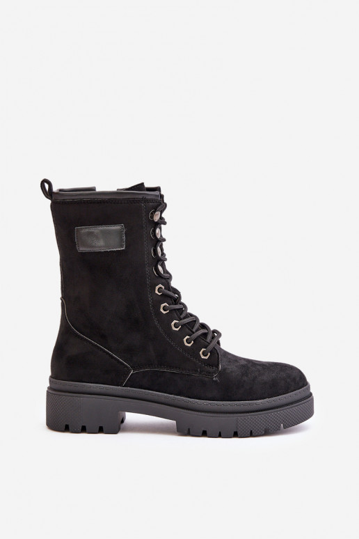 zābaki Sieviešu Uz pili Z Eko zamšādau melnas krāsas Savalann zābaki Sieviešu Uz pili Z Eko zamšādau melnas krāsas Savalann