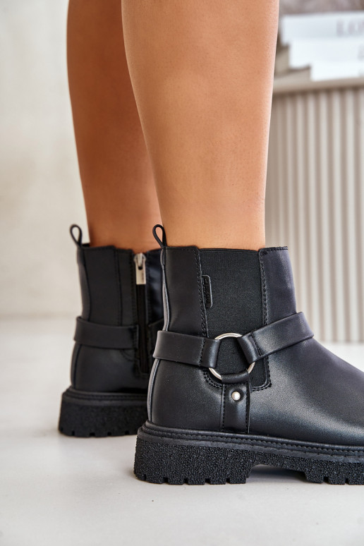 stilīgi puszābaki siltināti Uz pili Big Star OO274A128 melnas krāsas