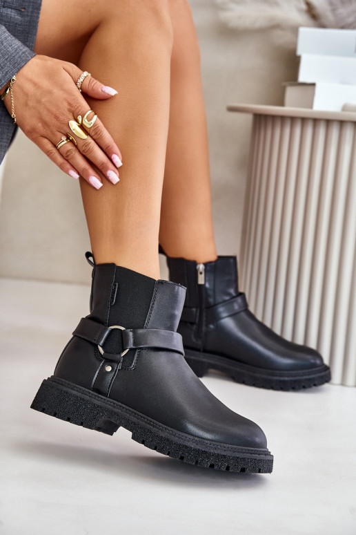 stilīgi puszābaki siltināti Uz pili Big Star OO274A128 melnas krāsas