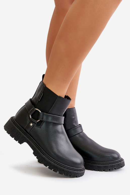 stilīgi puszābaki siltināti Uz pili Big Star OO274A128 melnas krāsas