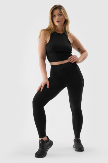 Legginsy Sieviešu DzianinoIne melnas krāsas 4FINMM00TTIGF195-20S 2