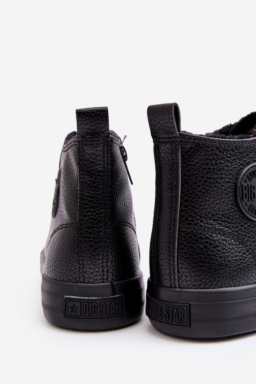 siltināti vīriešiem brīvā laika apavi ar rāvējslēdzējiem melnas krāsas Big Star MM174012