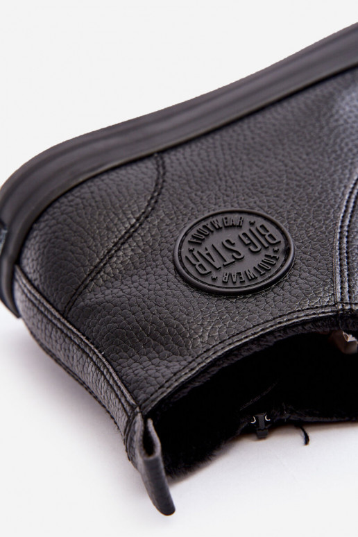 siltināti vīriešiem brīvā laika apavi ar rāvējslēdzējiem melnas krāsas Big Star MM174012