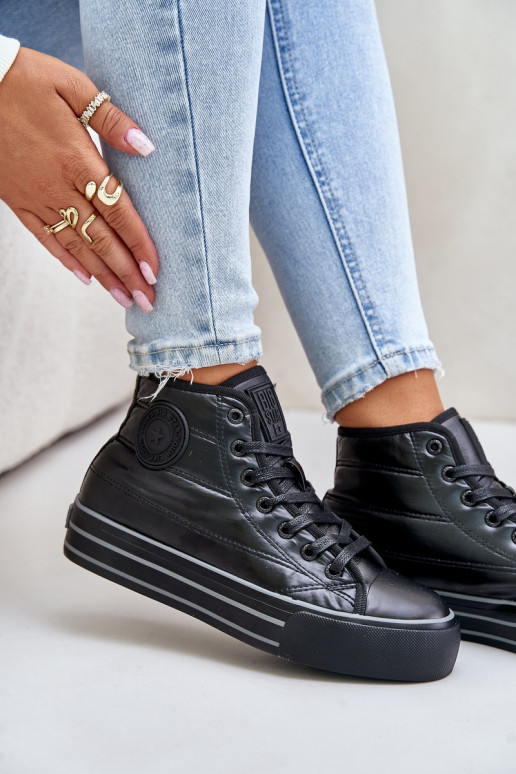 siltināti sieviešu puszābaki ar platformu OO274A471 melnas krāsas siltināti sieviešu puszābaki ar platformu OO274A471 melnas krāsas