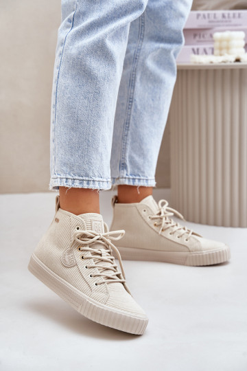 siltināti Velvets sieviešu puszābaki Big Star OO274771 Hi-Poly System smilšu krāsas 2