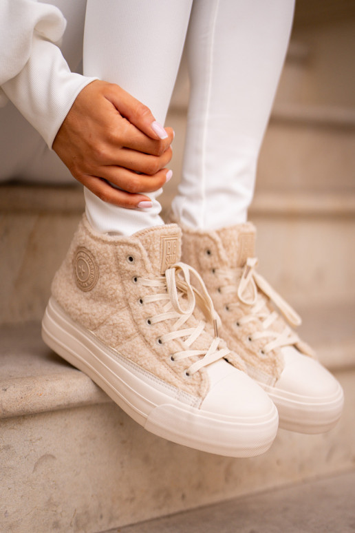 siltināti sieviešu puszābaki ar kažokādu Typu Baranek Big Star OO274A444 smilšu krāsas siltināti sieviešu puszābaki ar kažokādu Typu Baranek Big Star OO274A444 smilšu krāsas