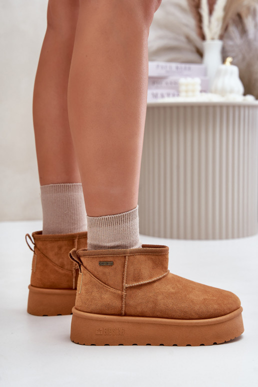 Zems sniega apavi ar platformu Big Star OO274A098 brūnas krāsas Zems sniega apavi ar platformu Big Star OO274A098 brūnas krāsas