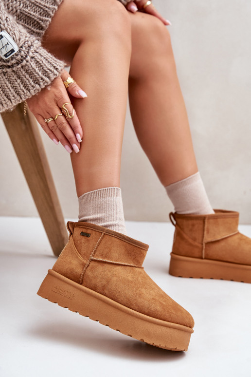 Zems sniega apavi ar platformu Big Star OO274A098 brūnas krāsas Zems sniega apavi ar platformu Big Star OO274A098 brūnas krāsas