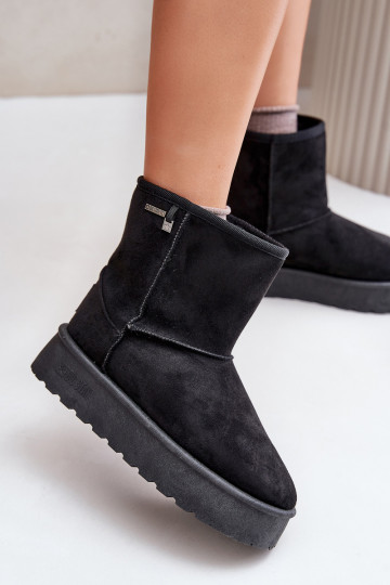 Augsts sniega apavi Sieviešu ar platformu Big Star OO274898 melnas krāsas