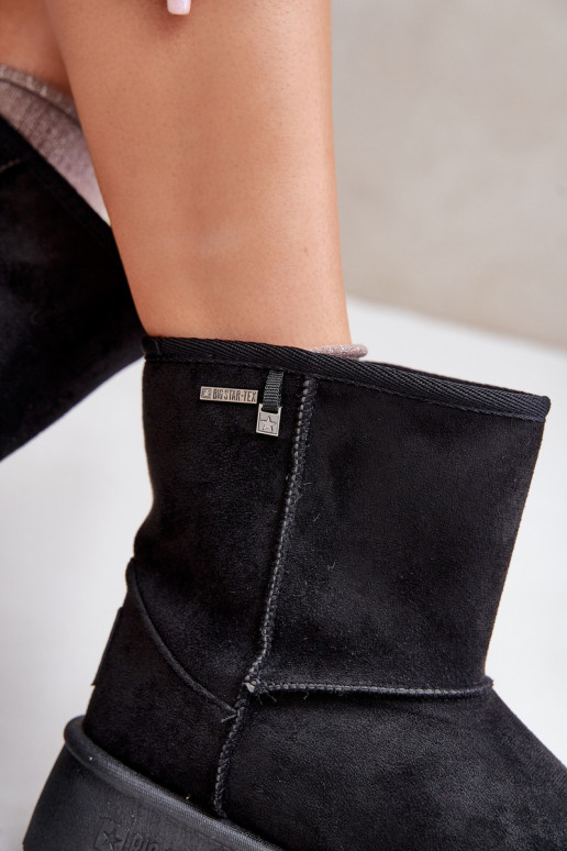 Augsts sniega apavi Sieviešu ar platformu Big Star OO274898 melnas krāsas