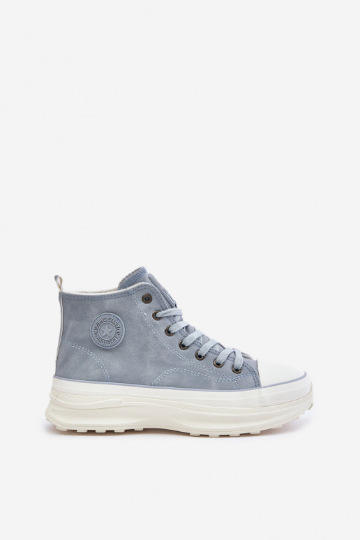 siltināti sieviešu puszābaki ar platformu Big Star OO274072 Zilas krāsas siltināti sieviešu puszābaki ar platformu Big Star OO274072 Zilas krāsas