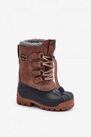 Augsts silti sniega apavi Bērnu apavi ar elastīgu aizdari Lee Cooper LCJ-24-44-2842K brūnas krāsas