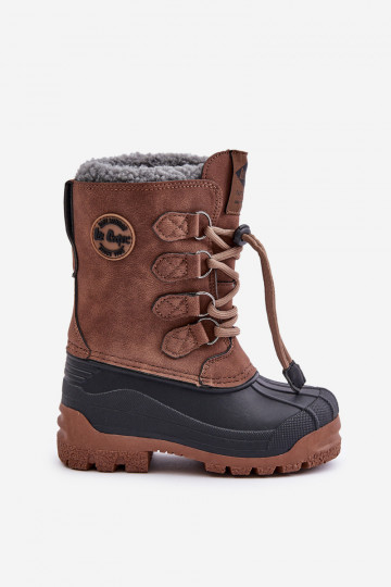 Augsts silti sniega apavi Bērnu apavi ar elastīgu aizdari Lee Cooper LCJ-24-44-2842K brūnas krāsas 2