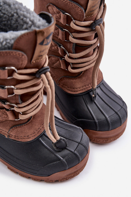 Augsts silti sniega apavi Bērnu apavi ar elastīgu aizdari Lee Cooper LCJ-24-44-2842K brūnas krāsas Augsts silti sniega apavi Bērnu apavi ar elastīgu aizdari Lee Cooper LCJ-24-44-2842K brūnas krāsas